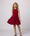 Textured Racerback Dress in Longer Length in burgundy.