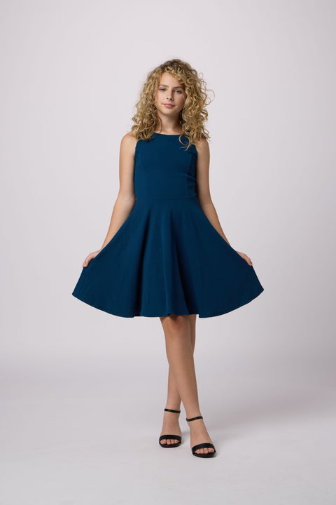 Un Deux Trois Kids' Textured Racerback Fit & Flare Dress in Steel at Nordstrom, Size 7 Un Deux Trois Kids' Textured Racerback Fit & Flare Dress in Steel at Nordstrom, Size 7