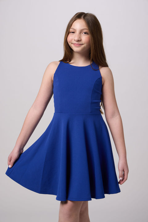 Textured Racerback Dress in Longer Length 18 / Cobalt
