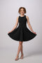 Textured Racerback Dress in Longer Length in black.