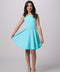 Textured Racerback Dress in Longer Length in aqua.