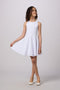 Textured Racerback Dress in Longer Length in white.