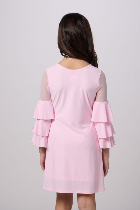 Tiered Sleeve Dress in Pink.