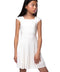 Un Deux Trois T3805K cap sleeve pleated dress – ivory