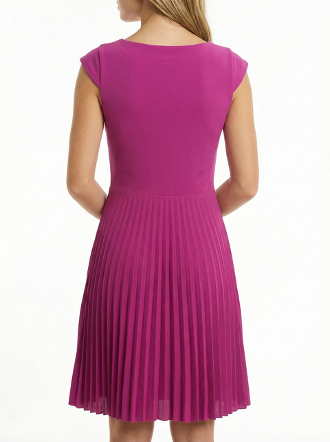 Cap Sleeve Pleated Dress