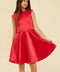 Cap Sleeve Boat Neck Dress In Longer Length