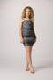 Fitted Ruched Mesh Dress in Longer Length