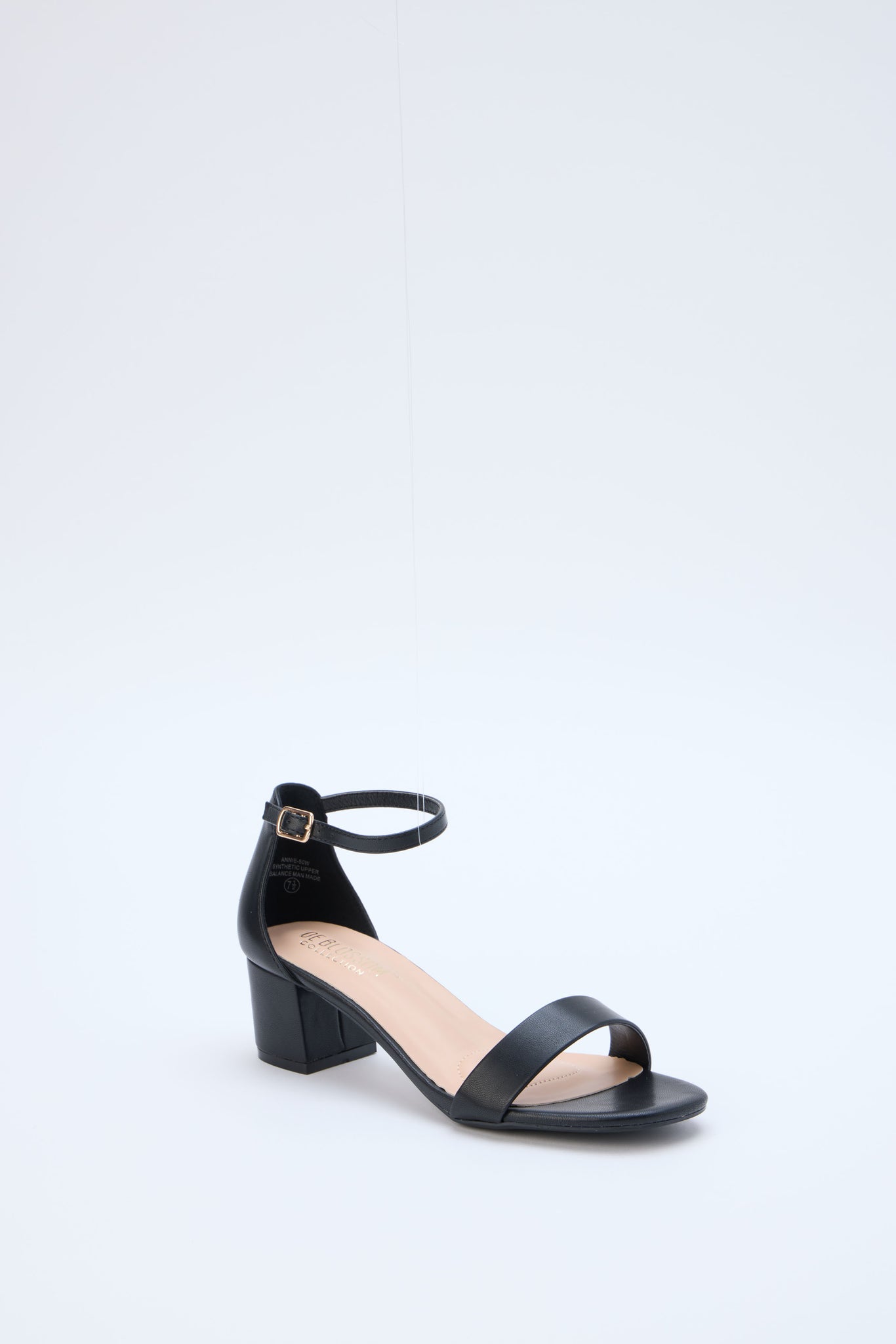 Women's black block heel.