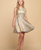 Textured Metallic Cap Sleeve Dress