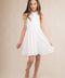 Skater Halter Dress in Longer Length in ivory.