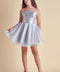 Sequin and Tulle Party Dress in silver.