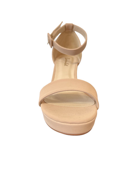 Womens Platform Block Heel in Nude